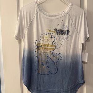 Disney Wish Blue and White Gradient Tee - official Disney cruise line tee
